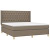 vidaXL Cama box spring con colch&oacute;n tela gris taupe 160x200 cm