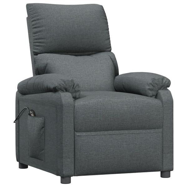 vidaXL Sill&oacute;n elevable tela gris oscuro