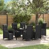 vidaXL Conjunto de Comedor de Jard&iacute;n 7 pcs Negro rat&aacute;n sint&eacute;tico
