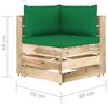 vidaXL Muebles de jard&iacute;n 7 piezas con cojines madera impregnada verde