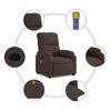vidaXL Sill&oacute;n reclinable de masaje tela de microfibra marr&oacute;n