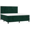 vidaXL Cama box spring colch&oacute;n y LED terciopelo verde oscuro 180x200cm