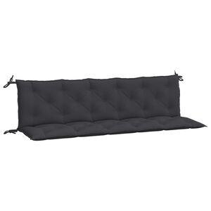vidaXL Cojines de banco de jard&iacute;n 2 uds tela Oxford negro 180x50x7 cm