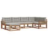 vidaXL Conjunto de sof&aacute;s de exterior 6 uds. Natural y Gris Claro