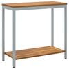 vidaXL Mesa de exterior con estante Natural y Gris 80 x 35 x 75 cm