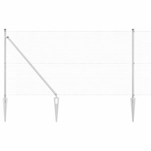 vidaXL Poste de Valla Plateado