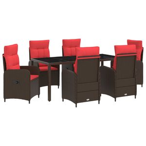 vidaXL Juego de comedor para exteriores 7 uds. rat&aacute;n sint&eacute;tico