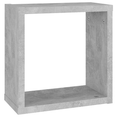 vidaXL Estantes cubo de pared 2 unidades gris hormigón 30x15x30 cm