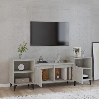 vidaXL Mueble para TV madera contrachapada gris hormigón 160x35x55 cm