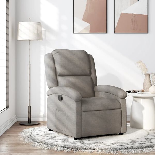 vidaXL Sillón reclinable de tela gris taupe