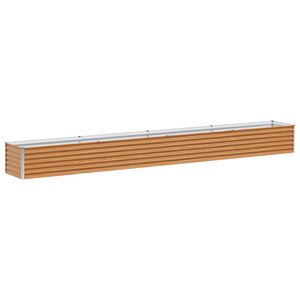 vidaXL Arriate elevado Marr&oacute;n Claro 390 x 50 x 36 cm Acero Galvanizado