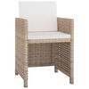 vidaXL Set comedor de jardín 11 piezas y cojines ratán sintético beige