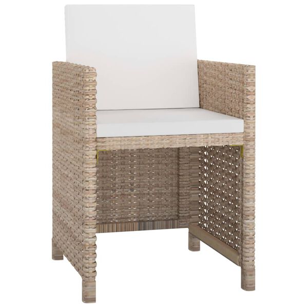vidaXL Set comedor de jardín 11 piezas y cojines ratán sintético beige
