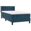 vidaXL Cama box spring con colch&oacute;n terciopelo azul oscuro 100x200 cm