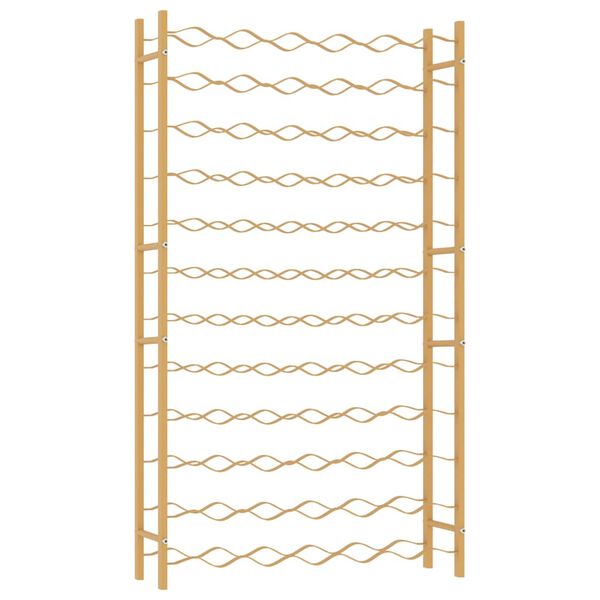 vidaXL Botellero para 72 botellas de metal dorado