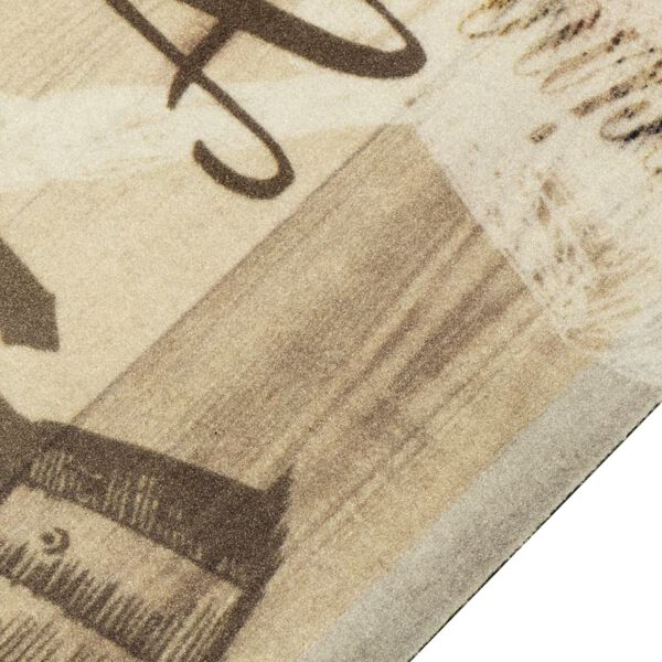 vidaXL Alfombra de cocina lavable terciopelo marrón café 45x150 cm