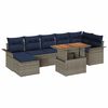 vidaXL Conjunto de sof&aacute; de jard&iacute;n 8 uds. Gris Polirat&aacute;n