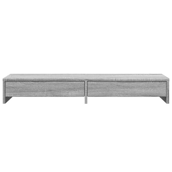 vidaXL Soporte de monitor con cajones madera gris Sonoma 100x27x15 cm