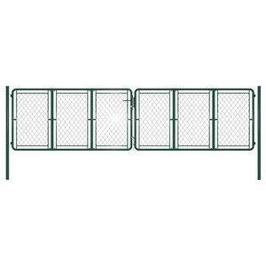 vidaXL Puerta de jard&iacute;n de acero 400 x 100 cm verde