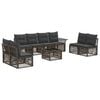 vidaXL Conjunto de sof&aacute;s de jard&iacute;n 9 uds. Gris rat&aacute;n sint&eacute;tico