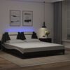 vidaXL Estructura de cama Viana con LED sin colch&oacute;n sin colch&oacute;n negro blanco 180x200 cm