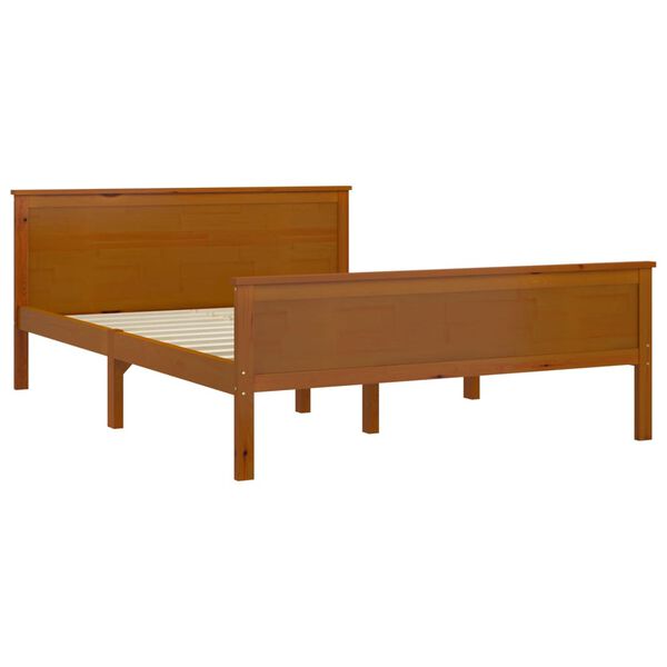 vidaXL Estructura cama sin colch&oacute;n madera pino marr&oacute;n miel 120x200 cm