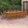 vidaXL Set comedor de jard&iacute;n 13piezas madera maciza acacia 280x90x75cm