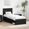 vidaXL Estructura de cama Negro 75 x 190 cm Madera de pino macizo