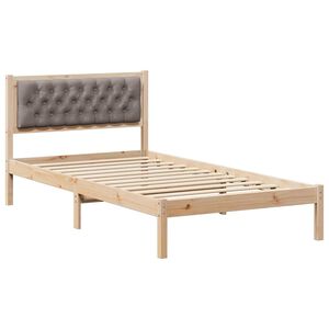 vidaXL Estructura de cama Taup&eacute; 100 x 200 cm Madera de pino macizo