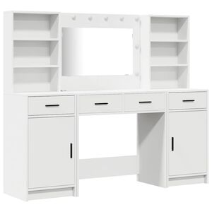vidaXL Conjunto de mesa de vestidor con LED 3 uds.