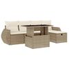 vidaXL Juego de sof&aacute;s jard&iacute;n con cojines 6 pzas rat&aacute;n sint&eacute;tico beige