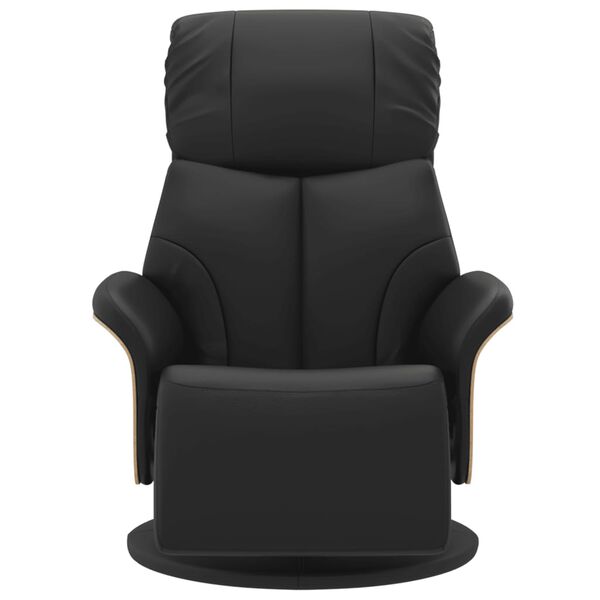 vidaXL Sillón reclinable con reposapiés cuero sintético negro