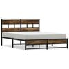vidaXL Estructura de cama sin colch&oacute;n metal roble ahumado 140x190 cm