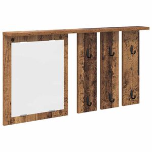 vidaXL Perchero de pared con estante Madera vieja 85 x 10 x 45 cm