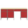 vidaXL Armario de trabajo con caj&oacute;n 4 pcs Rojo 200 x 55 x 85 cm