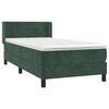 vidaXL Cama box spring con colch&oacute;n terciopelo verde oscuro 90x190 cm