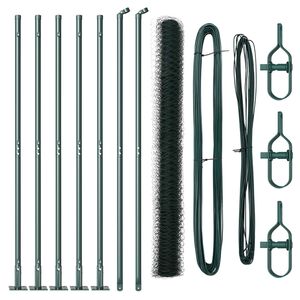 vidaXL Poste de Valla Verde