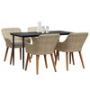 vidaXL Conjunto de Comedor de Jard&iacute;n 5 pcs Beige rat&aacute;n sint&eacute;tico