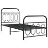 vidaXL Estructura cama sin colchón con estribo metal negro 80x200 cm