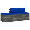 vidaXL Muebles de jard&iacute;n de palets 3 piezas cojines madera maciza pino