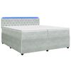 vidaXL Cama box spring con colch&oacute;n Gris Claro 200 x 200 cm Terciopelo