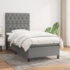 vidaXL Cama box spring con colch&oacute;n tela gris oscuro 80x200 cm
