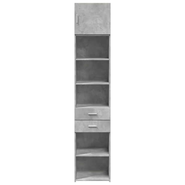 vidaXL Armario estrecho madera ingenier&iacute;a gris hormig&oacute;n 45x42,5x225 cm