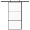 vidaXL Puerta corredera con herrajes 102x205 cm ESG vidrio y aluminio