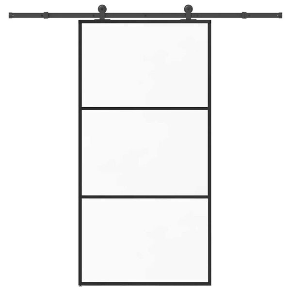 vidaXL Puerta corredera con herrajes 102x205 cm ESG vidrio y aluminio