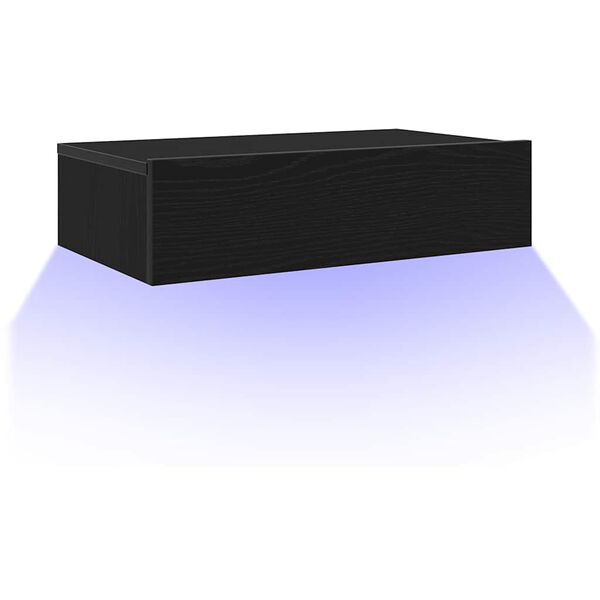 vidaXL Mueble de TV con luces LED Roble Negro 60x35x15,5 cm