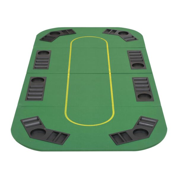 vidaXL Superficie de p&oacute;ker 8 jugadores plegable en 4 rectangular verde