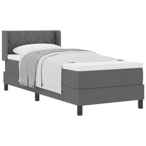vidaXL Cama tipo Box Spring Gris oscuro 200 x 80 cm Poli&eacute;ster