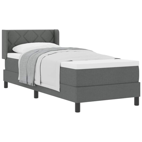 vidaXL Cama tipo Box Spring Gris oscuro 200 x 80 cm Poli&eacute;ster