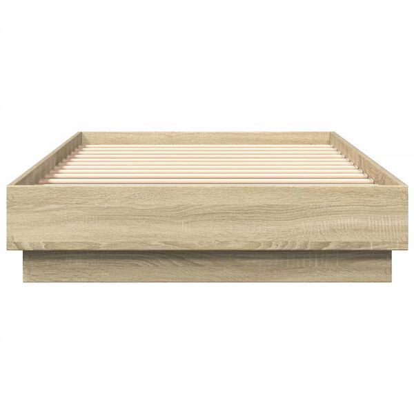 vidaXL Estructura de cama sin colch&oacute;n madera roble Sonoma 90x200 cm